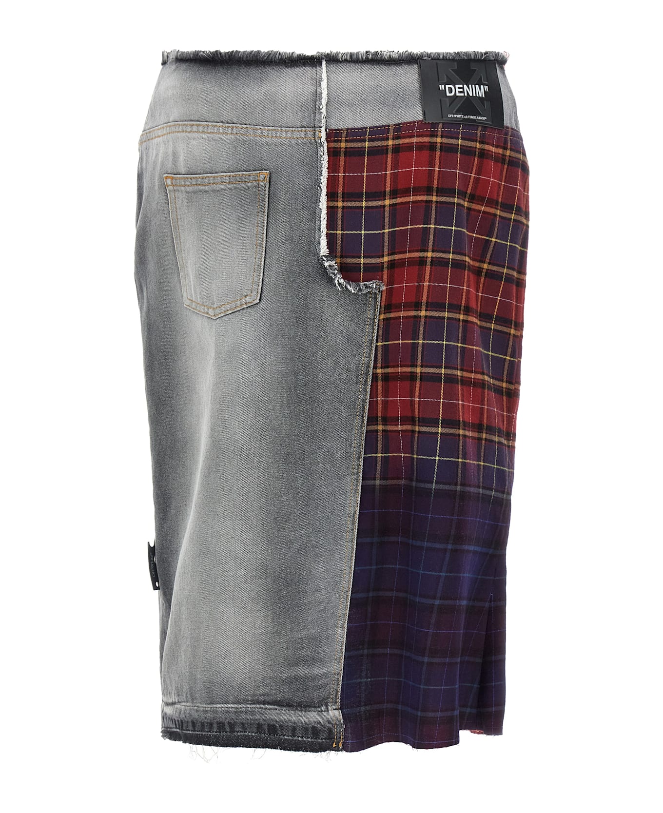 Off-White Patchwork Skirt - Multicolor