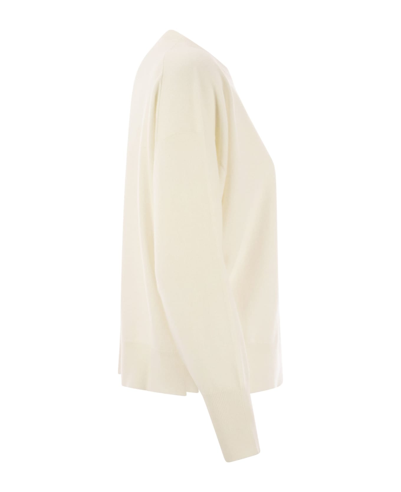 Brunello Cucinelli Cashmere Sweater With Pocket - Cream ニットウェア