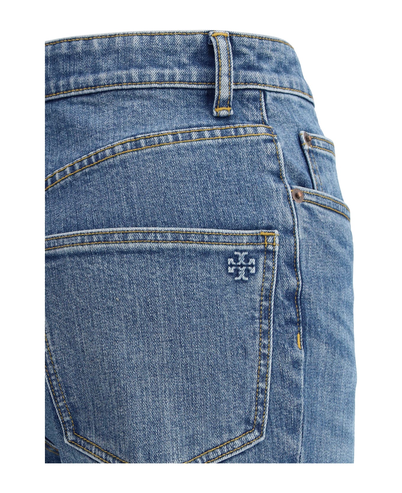 Tory Burch Cropped Flare Jeans - Medium Vintage Wash