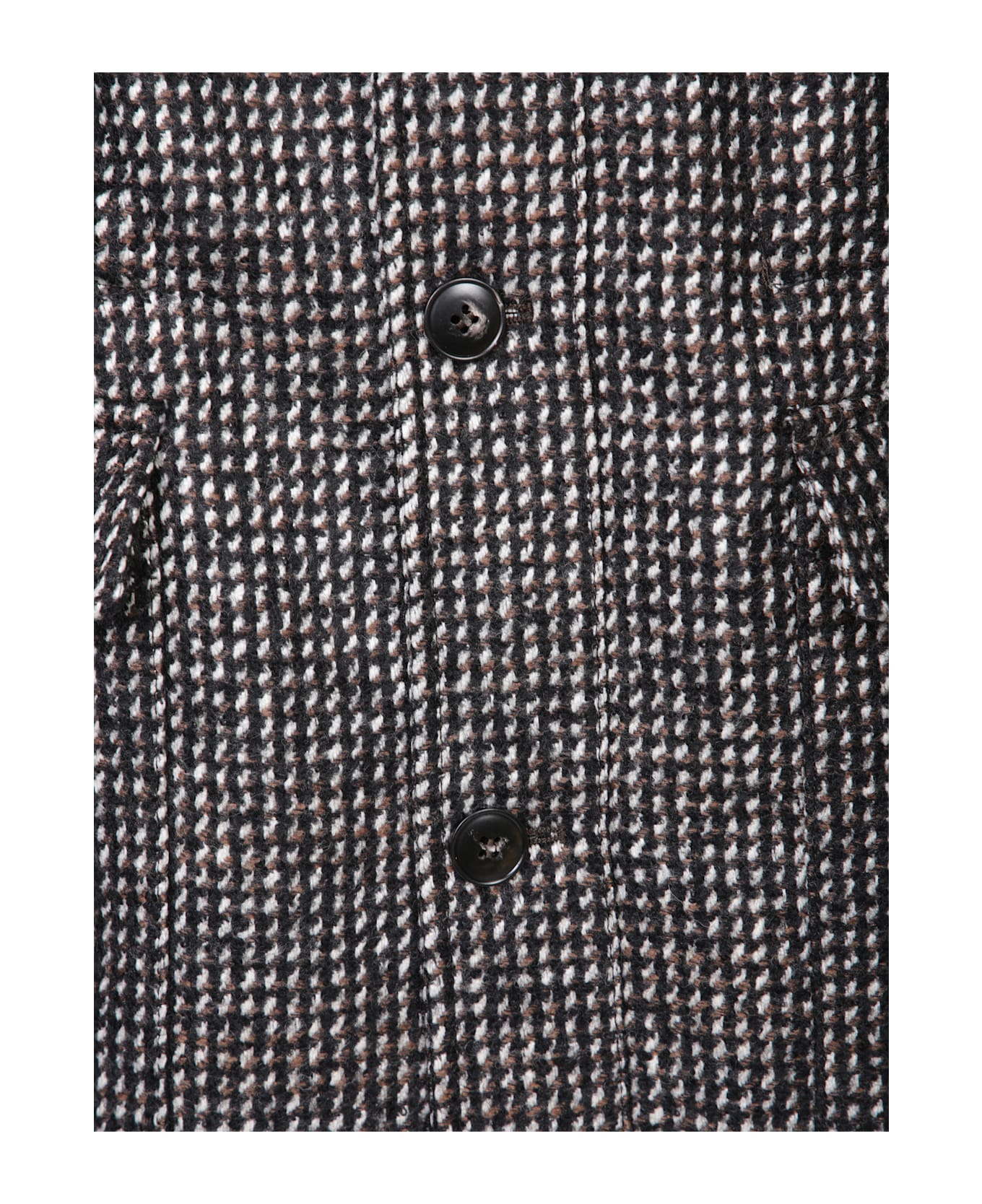 Canali Sahariana Jacket In Black And White - Blue