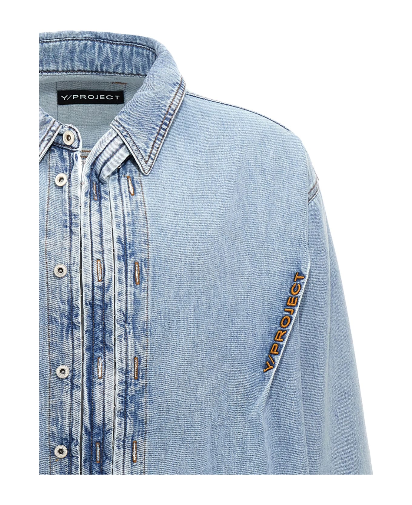 Y/Project 'hook And Eye' Shirt - Light Blue
