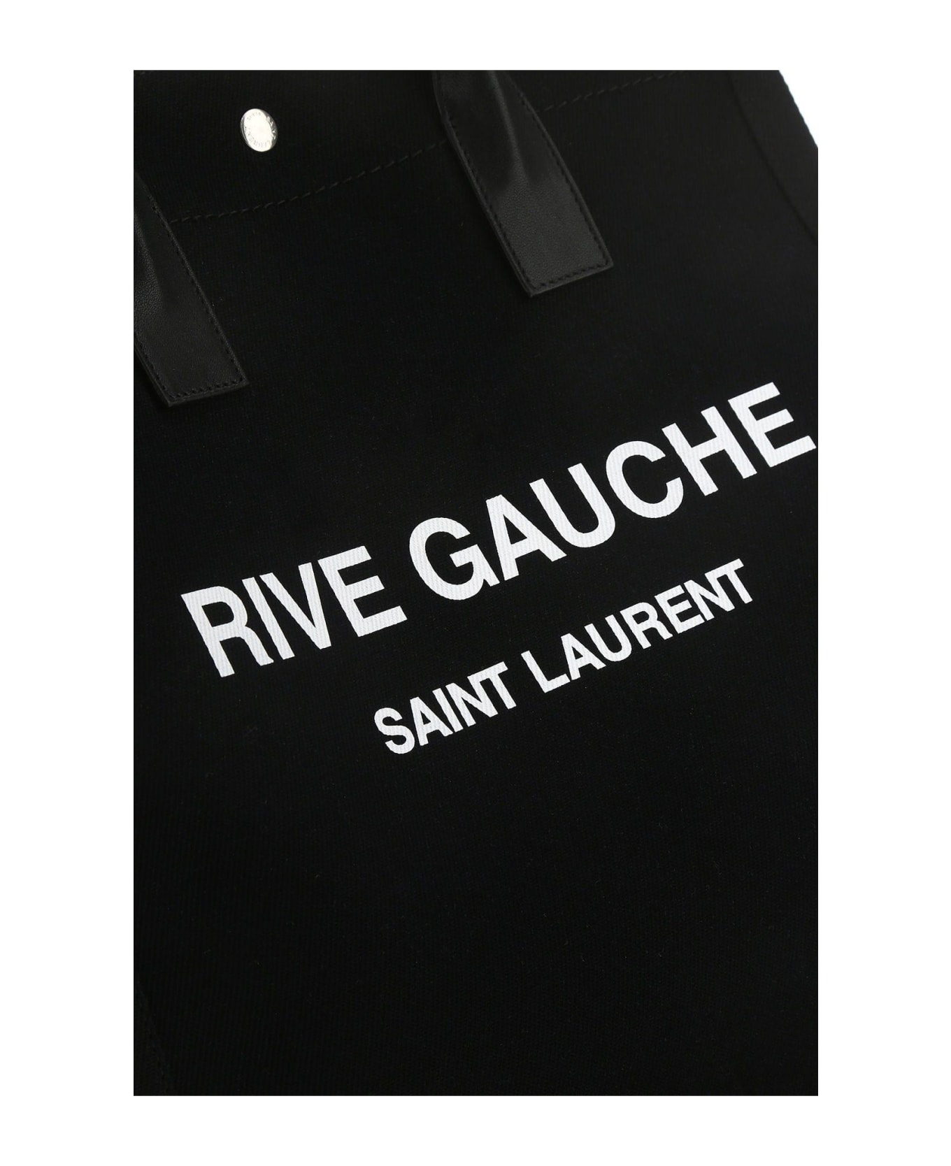Saint Laurent Black Canvas Rive Gauche Shopping Bag - BLACK トートバッグ