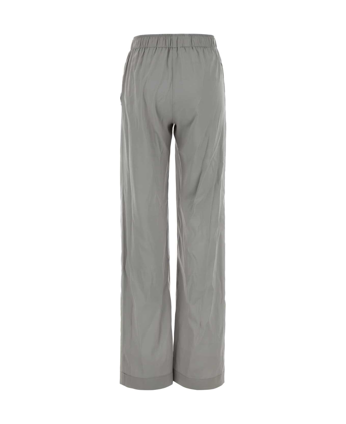 Ermanno Scervino Grey Stretch Silk Palazzo Pant - GRIFFIN