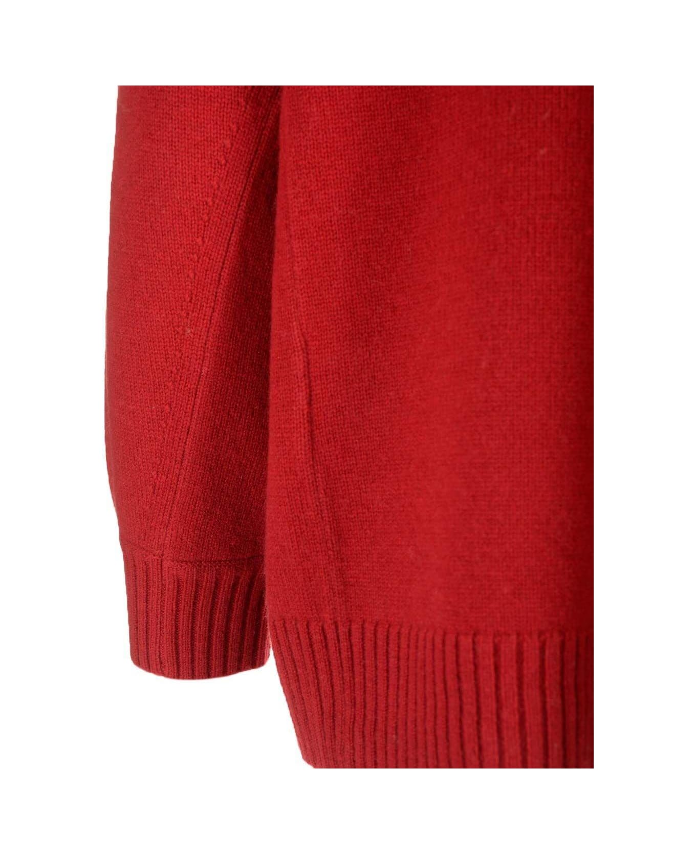 Max Mara Crewneck Long-sleeved Jumper - Red