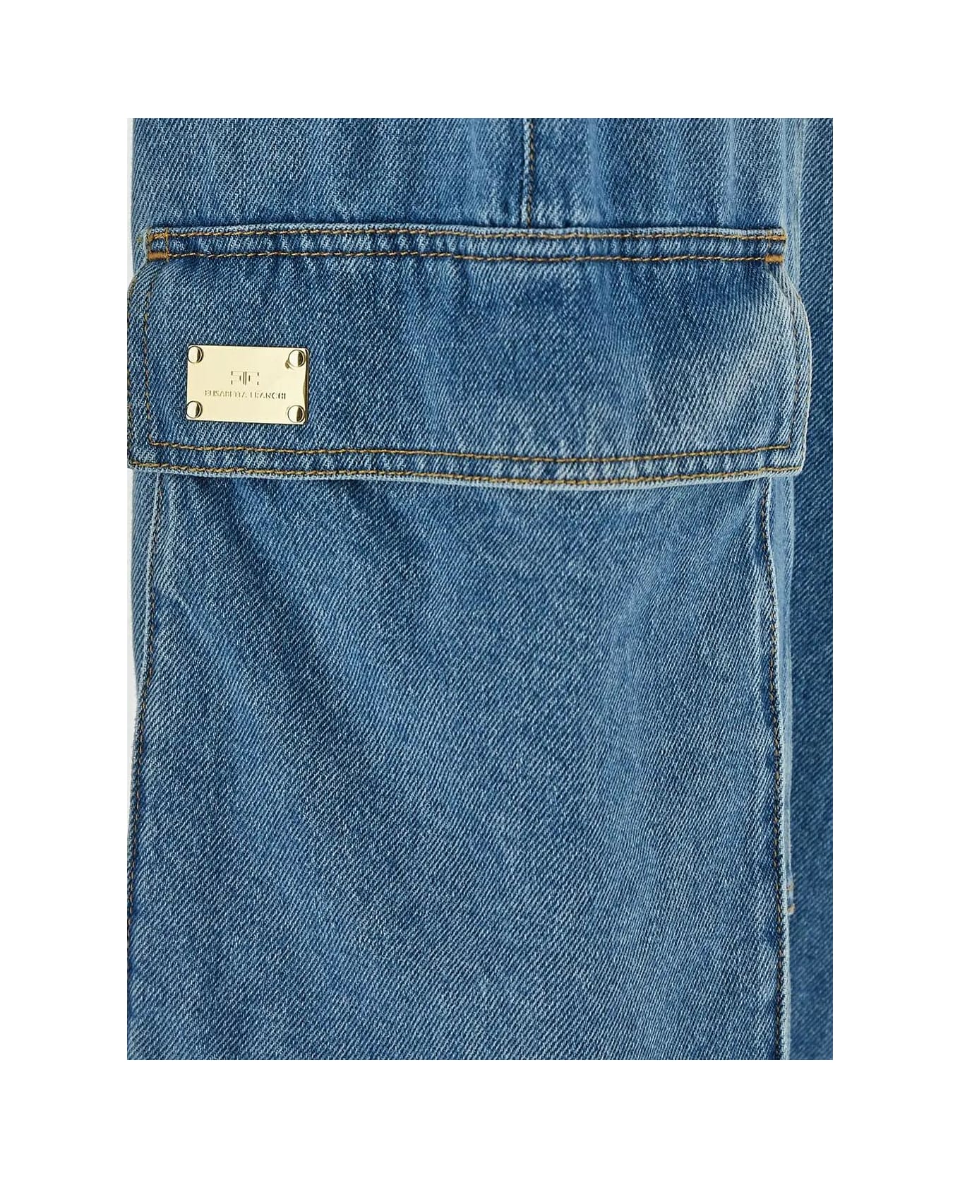 Elisabetta Franchi Cargo Jeans - BLUE デニム