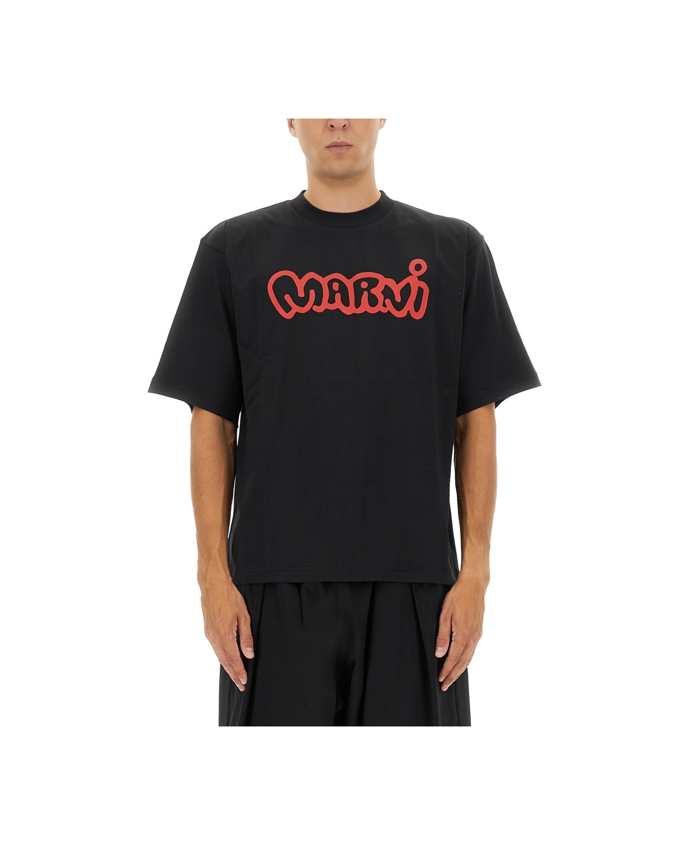 Marni T-shirt With Print - BLACK
