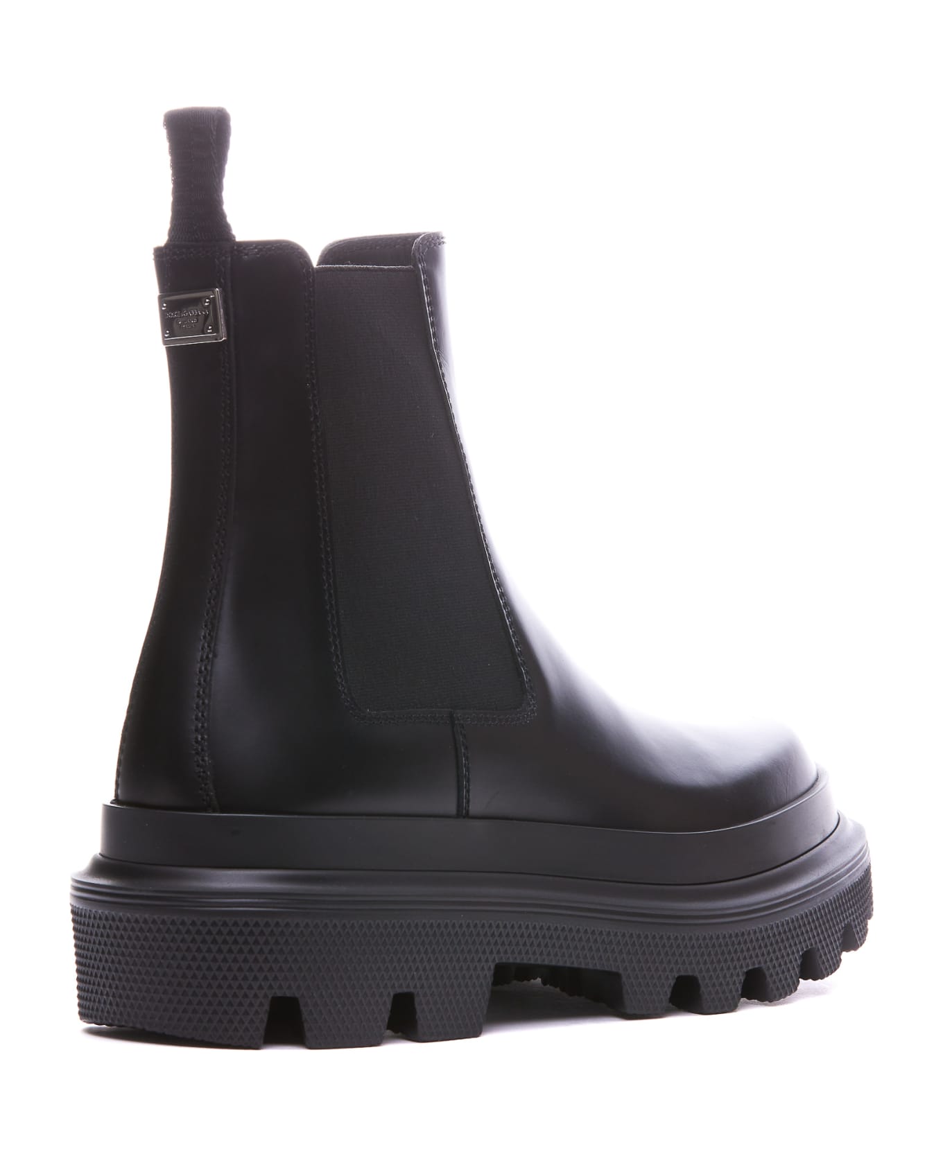 Dolce & Gabbana Leather Chelsea Boots - BLACK