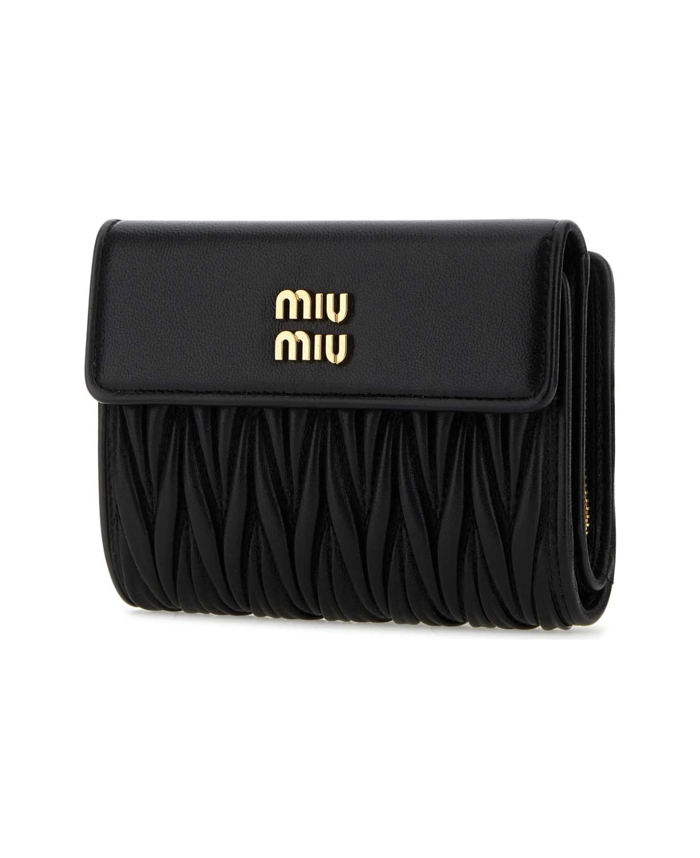 Miu Miu Black Nappa Leather Wallet - NERO