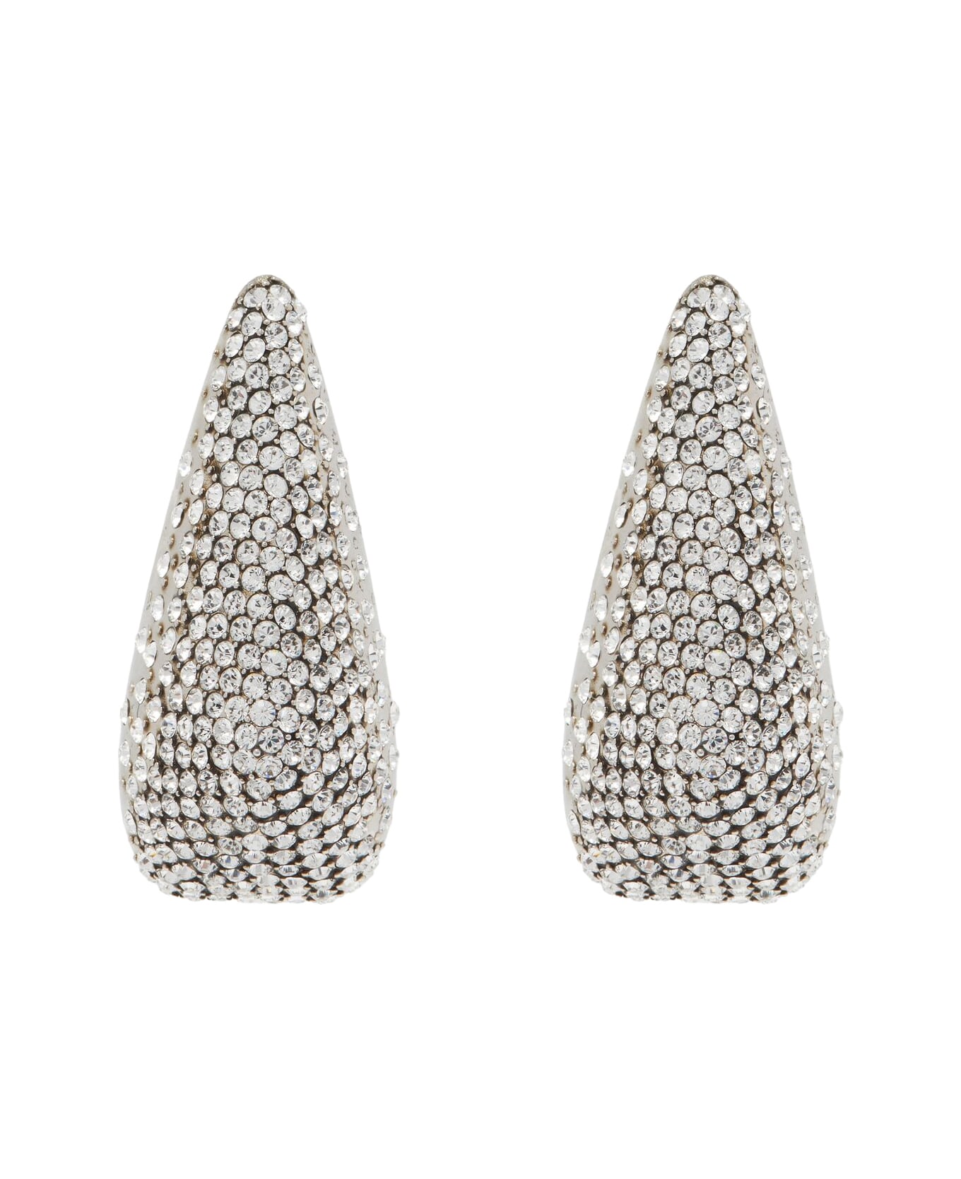 Alexander McQueen Antiqued Silver Jewelled Claw Earrings - Silver