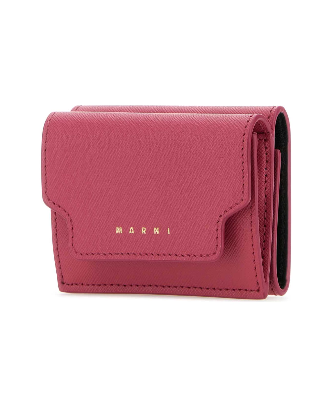 Marni Tyrian Purple Leather Wallet - LIGHTORCHID 財布
