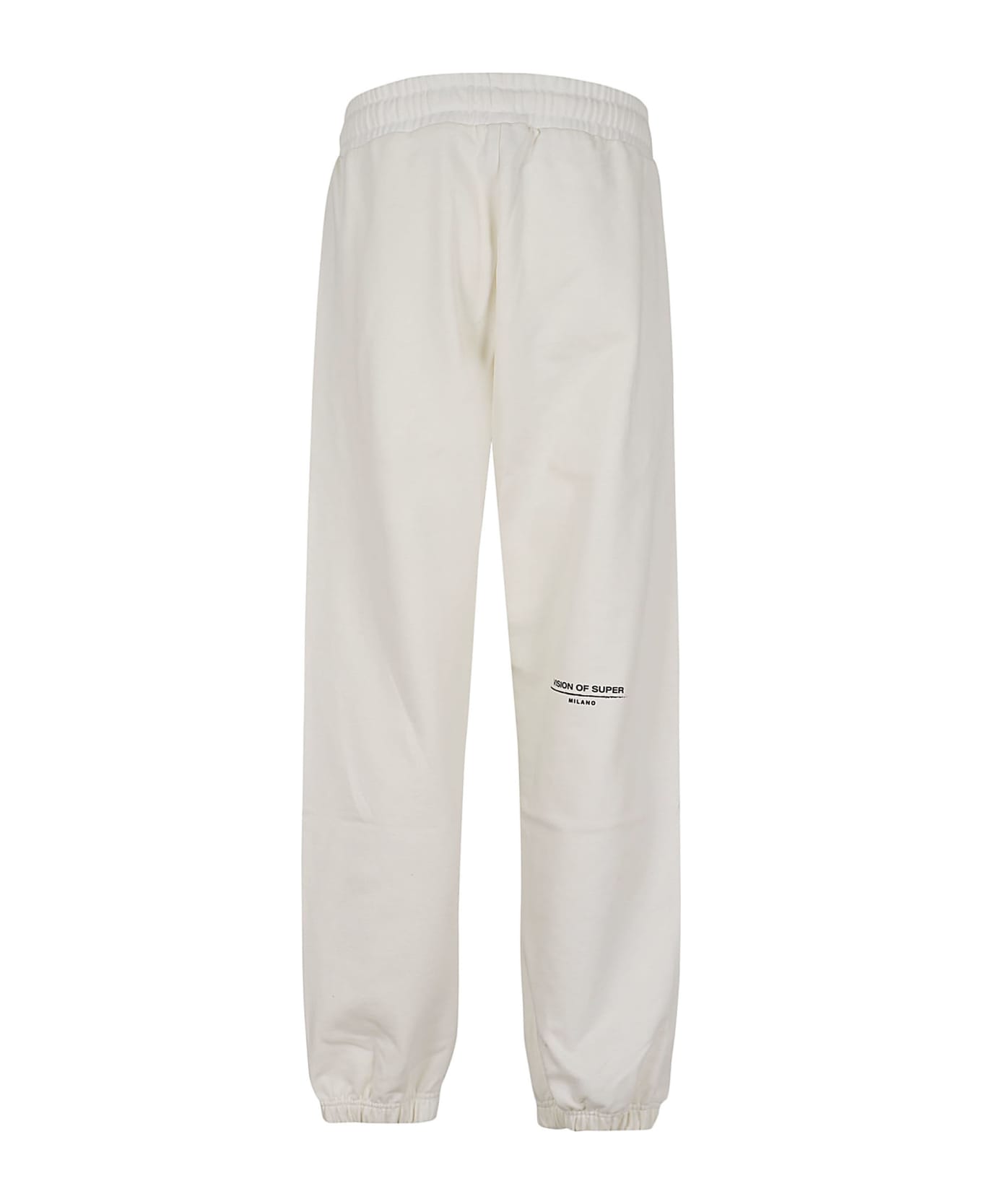 Vision of Super White Pants With Flames Logo And Metal Label