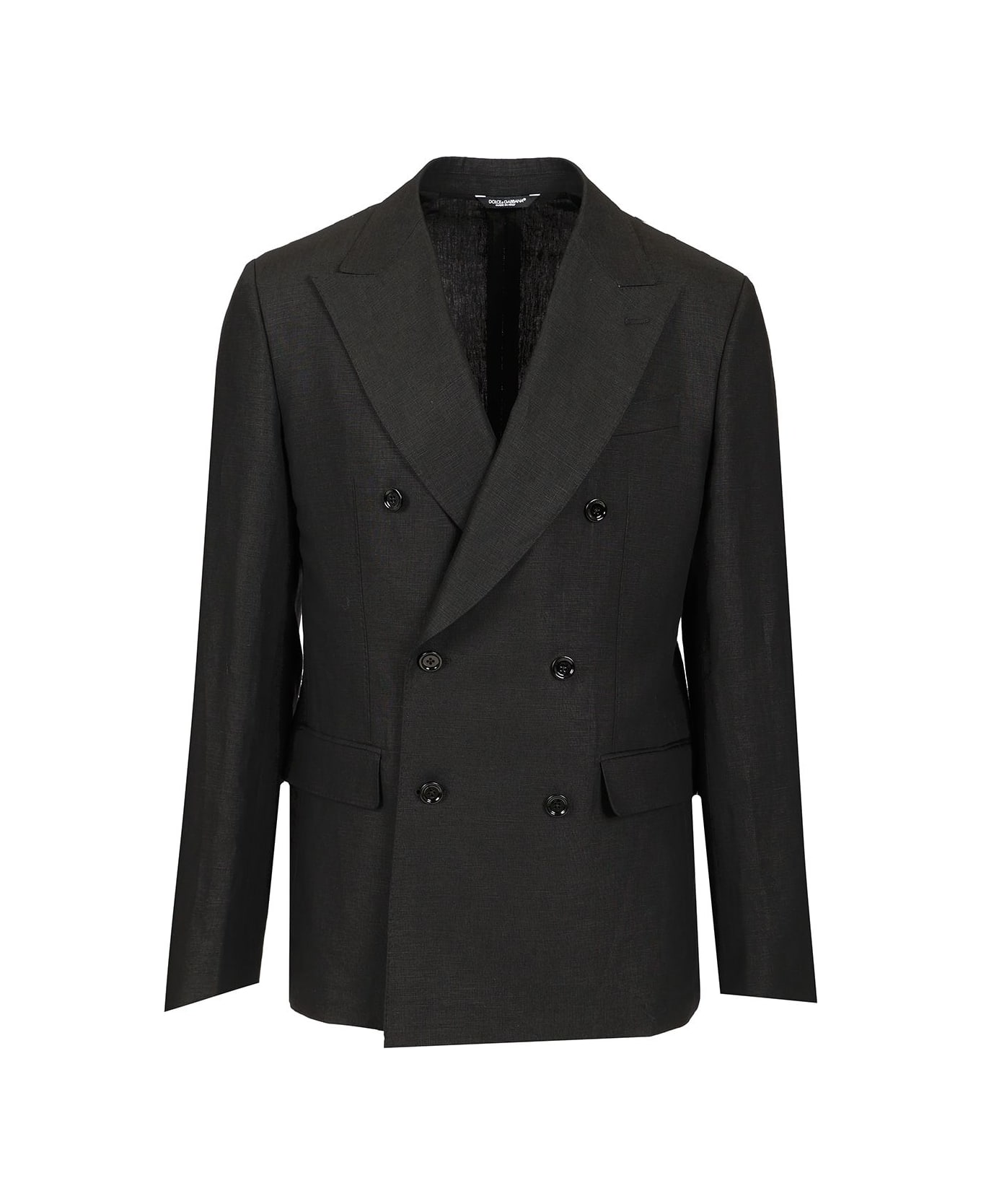 Dolce & Gabbana Linen Double-breasted Jacket - Black