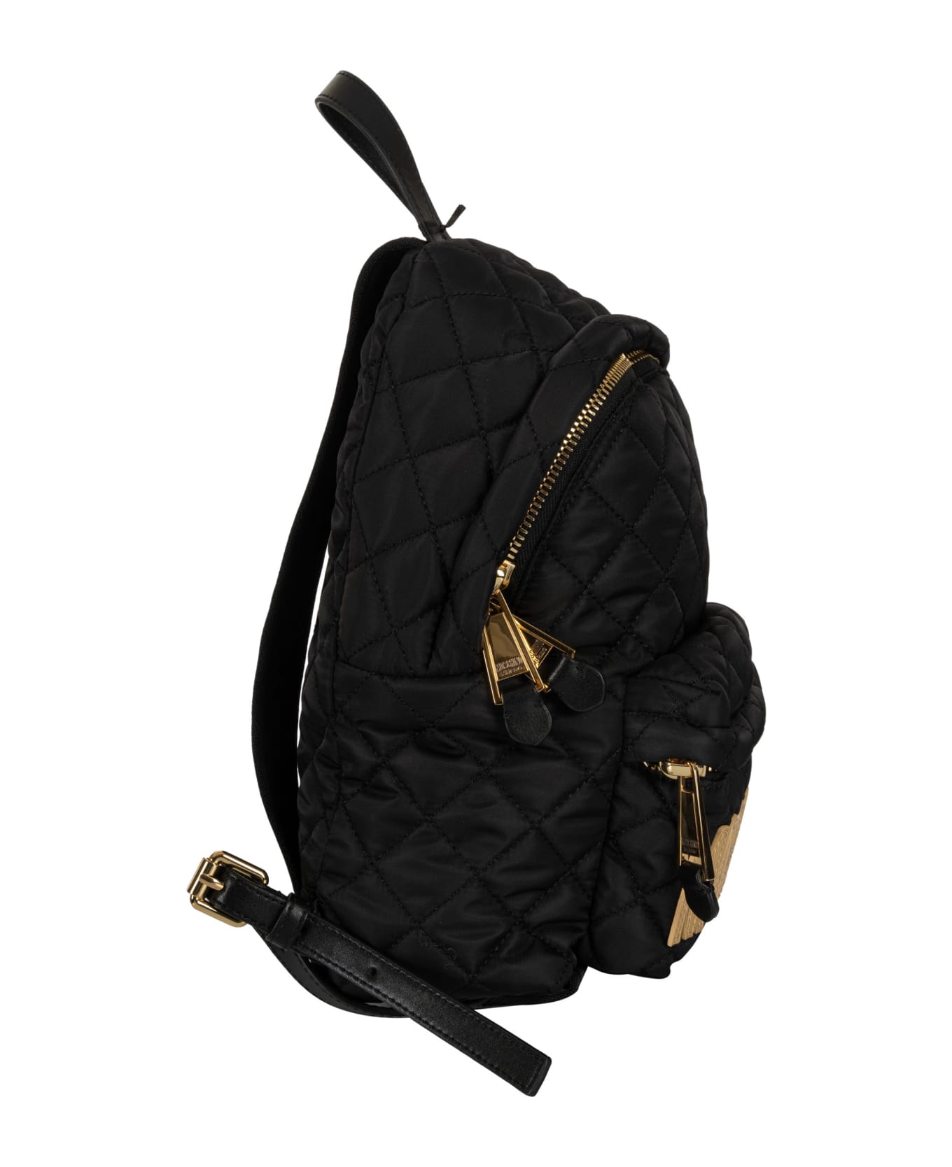 Moschino Diamond Quilted Logo Backpack - C