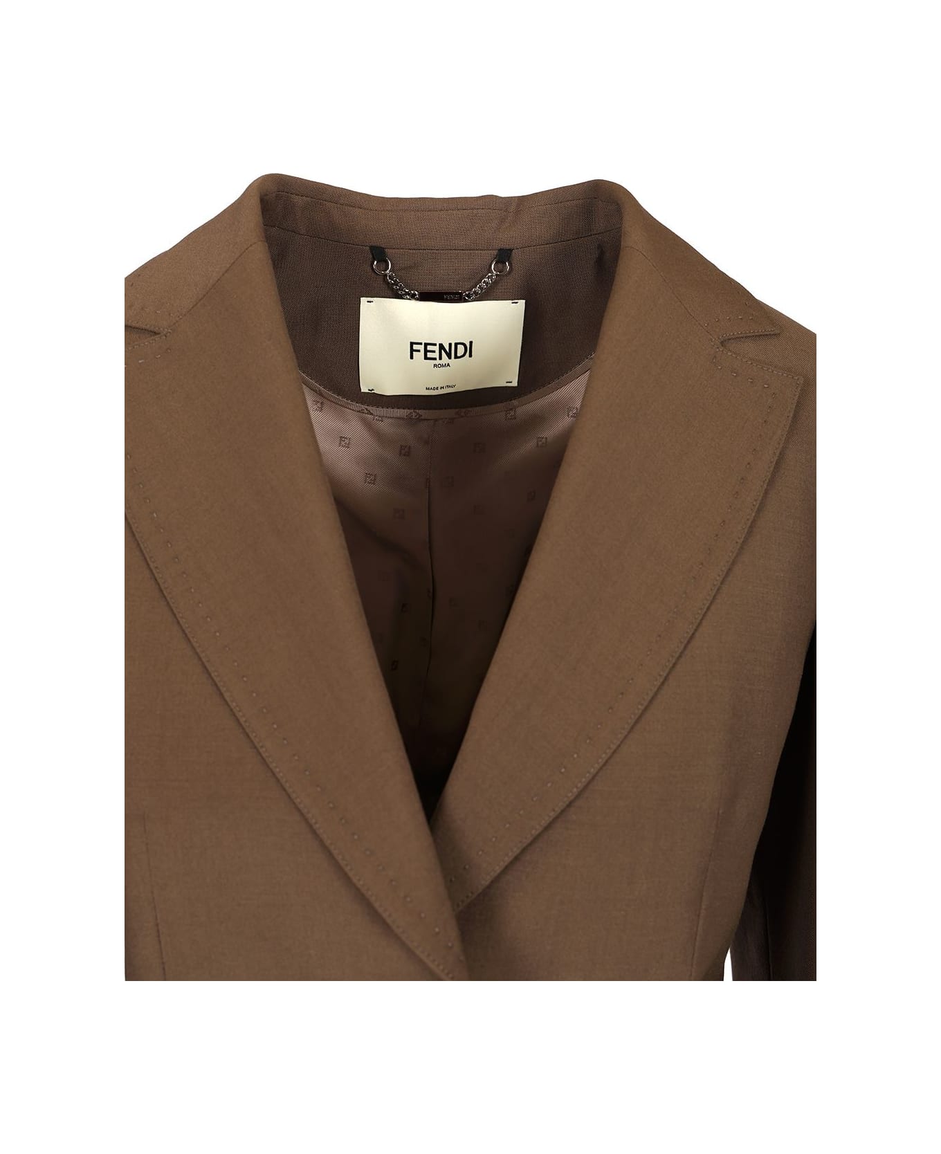Fendi Giacca Wool Mohair Tailor - Brown