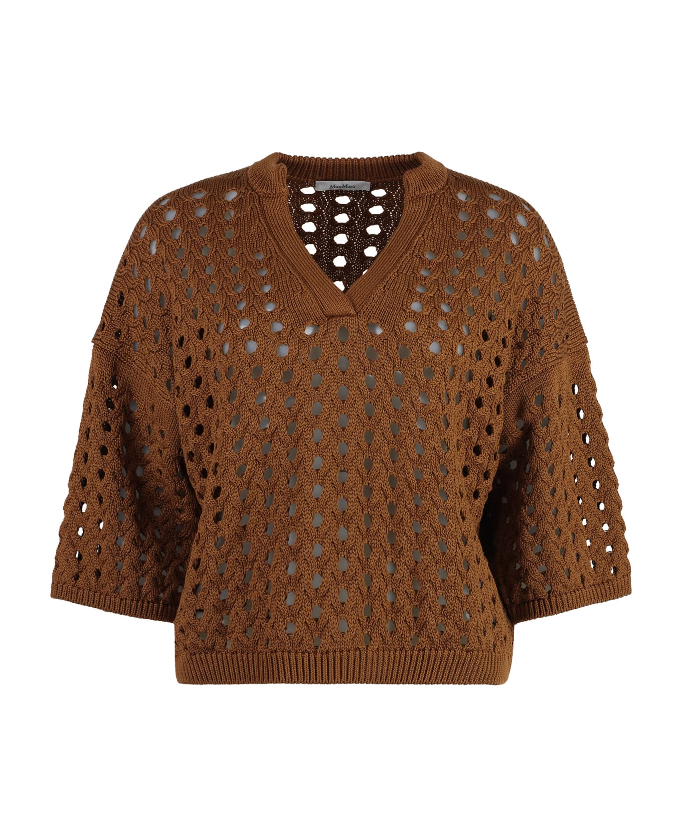 Max Mara Ottuso Knitted T-shirt - Saddle Brown ニットウェア