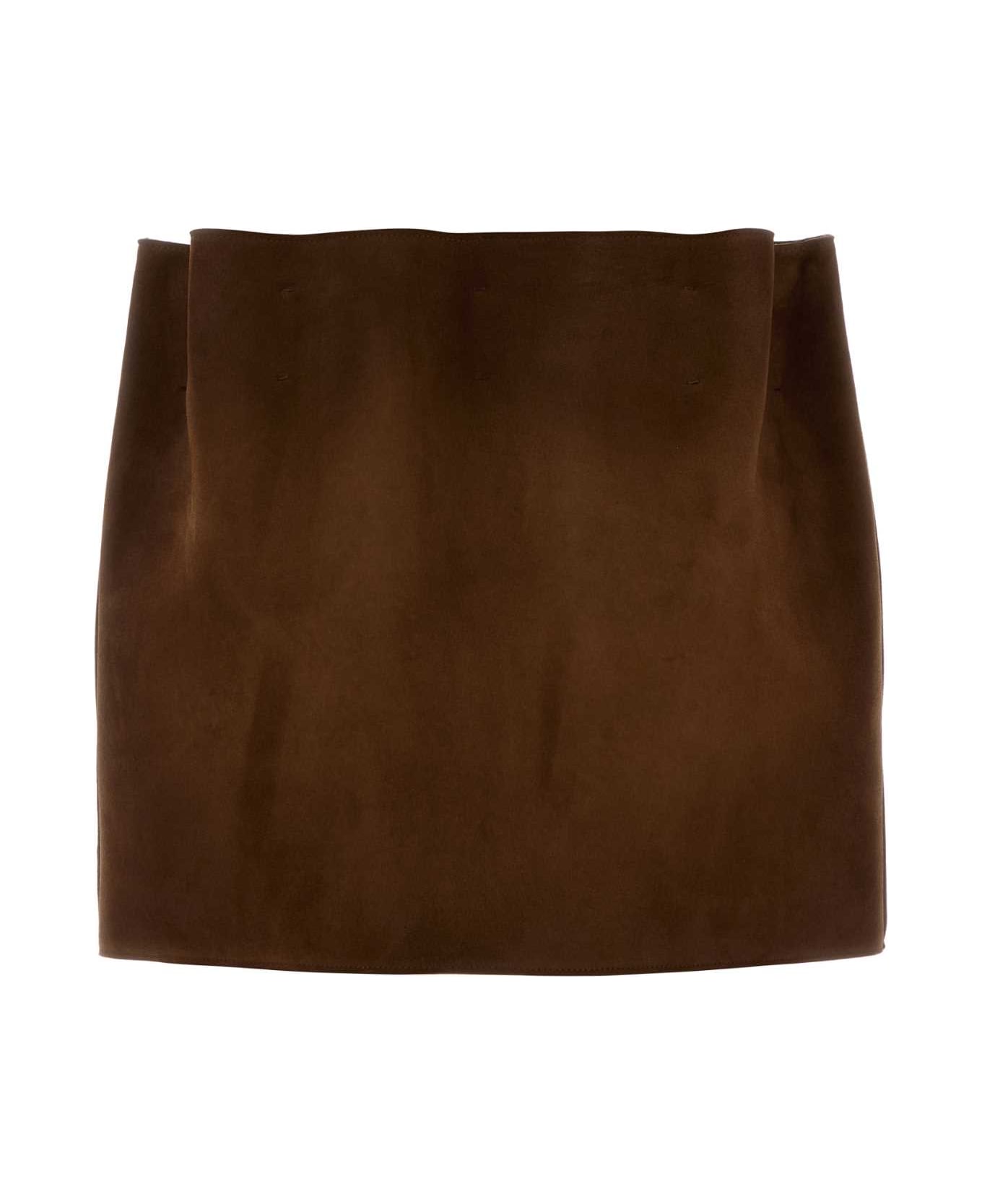 Prada Brown Suede Mini Skirt - CACAO