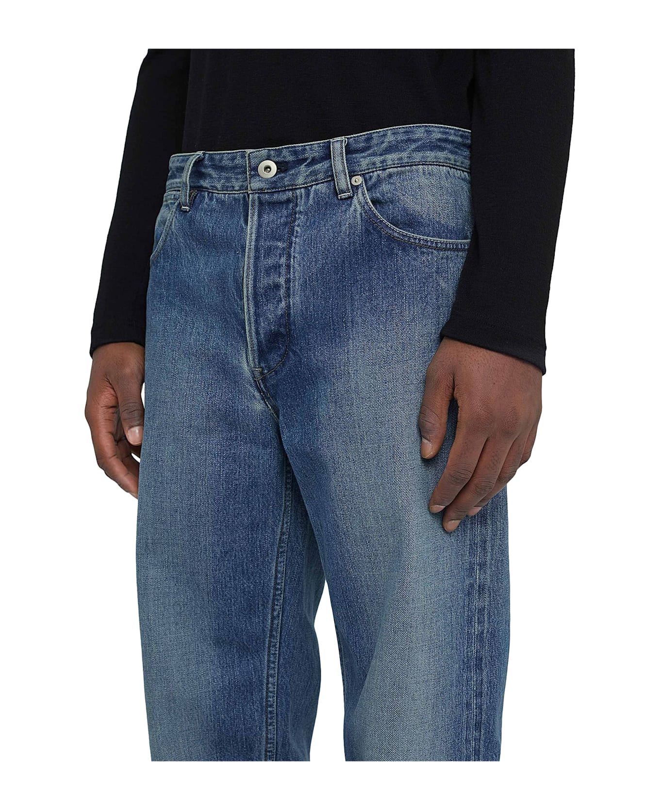 Jil Sander Logo-patch Cotton Tapered Jeans - Canard