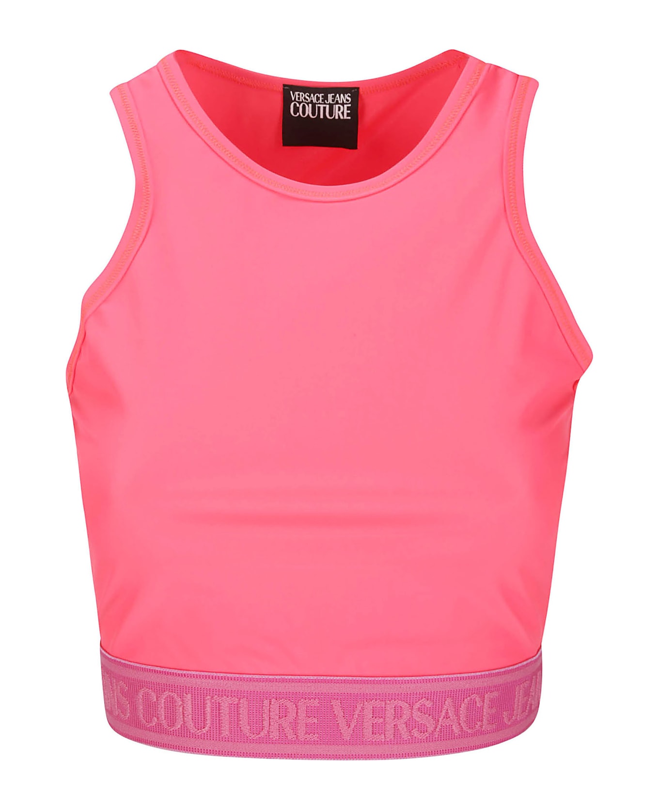 Versace Jeans Couture Logo Underband Racerback Top - HOT PINK