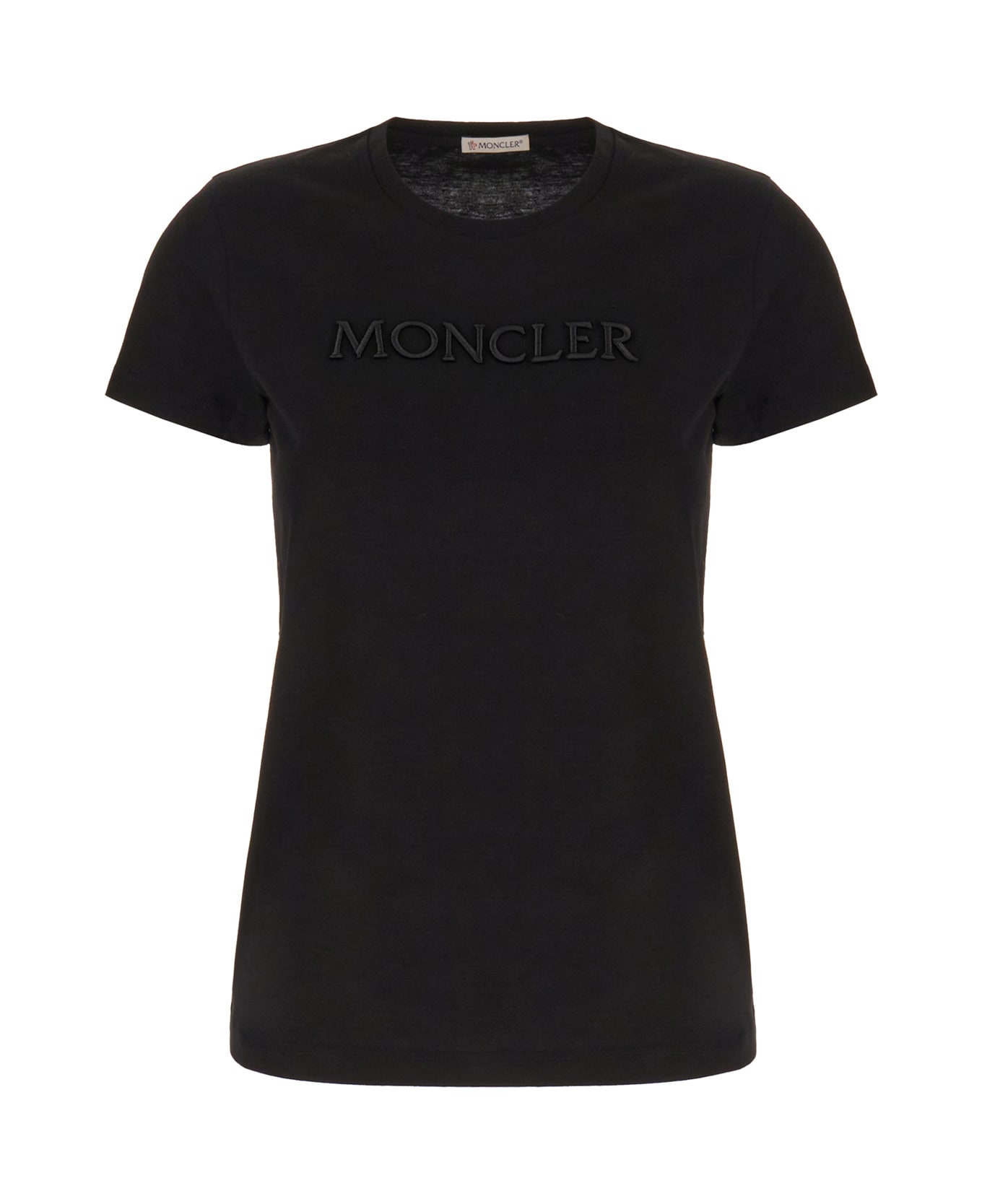 Moncler Black Cotton T-shirt - BLACK