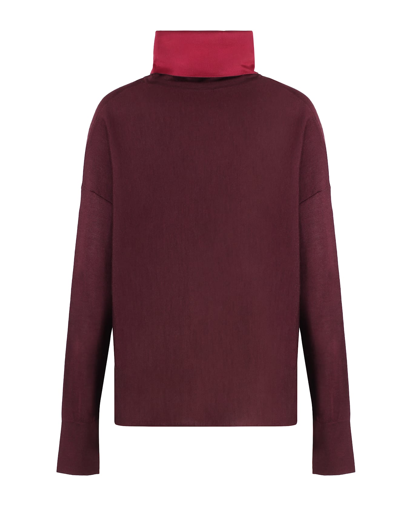 Malo Wool Blend Pullover - Burgundy