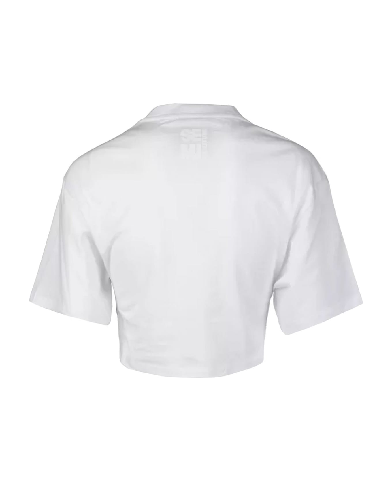 SEMICOUTURE White Cotton T-shirt - White Tシャツ