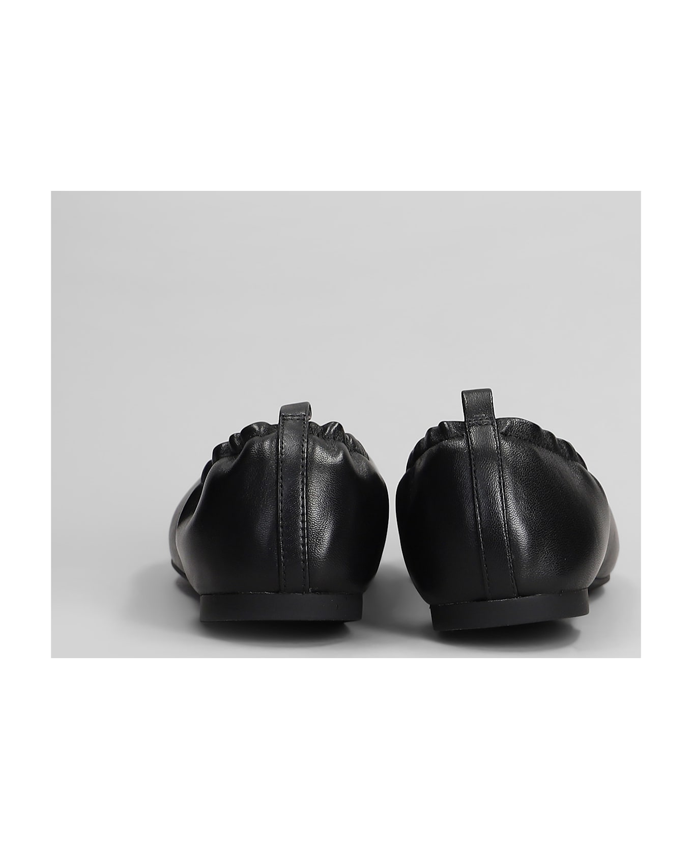 Michael Kors Mandy Flex Ballet Flats In Black Leather - black