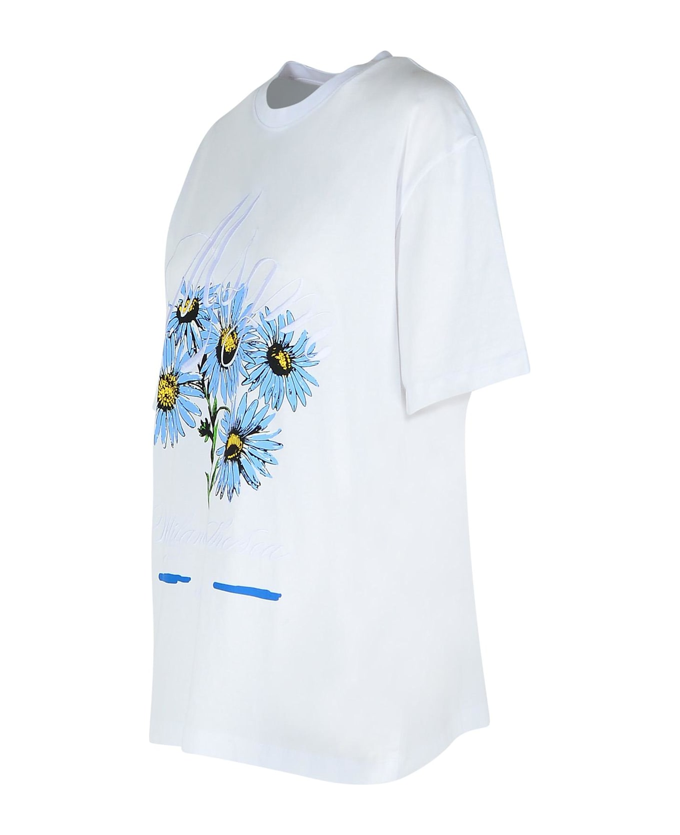 MSGM White Cotton T-shirt - WHITE