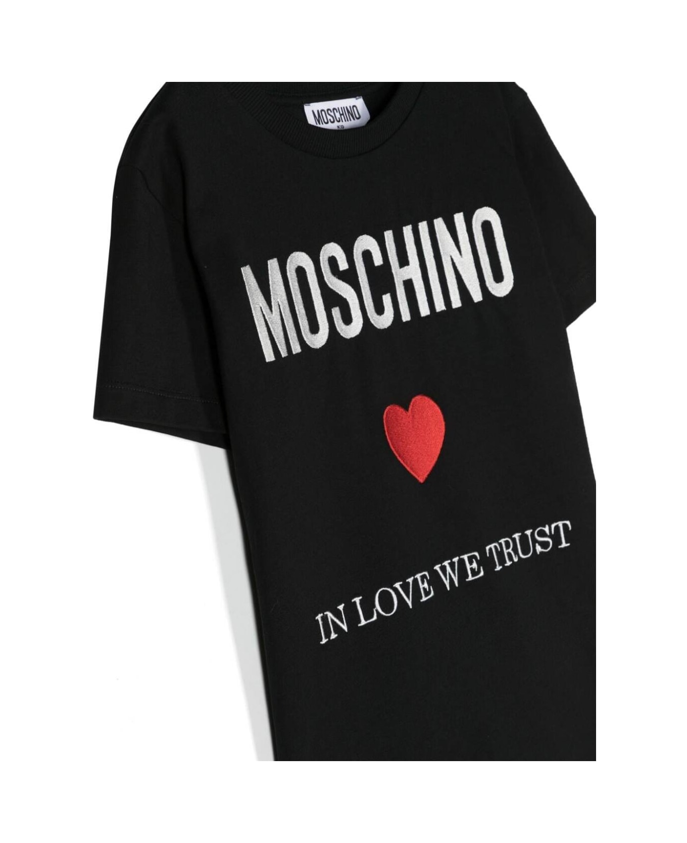 Moschino Black T-shirt With Logo In Cotton Boy - Black Tシャツ＆ポロシャツ