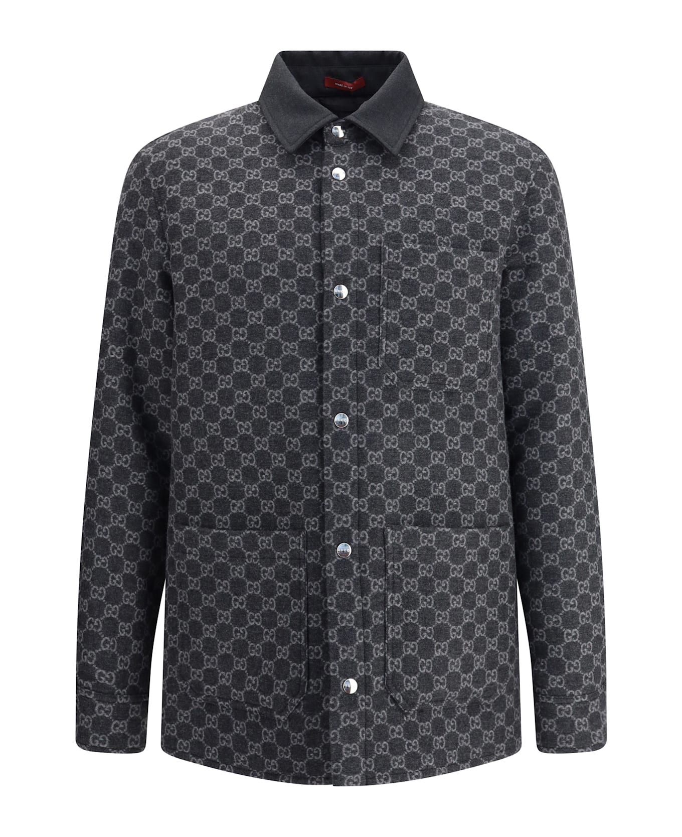Gucci Wool Jacket With All-over Gg Monogram