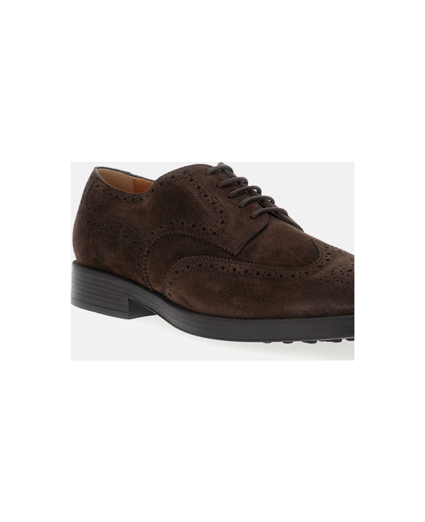Tod
s Lace- Up Brogue Shoes Stached Heel - Brown