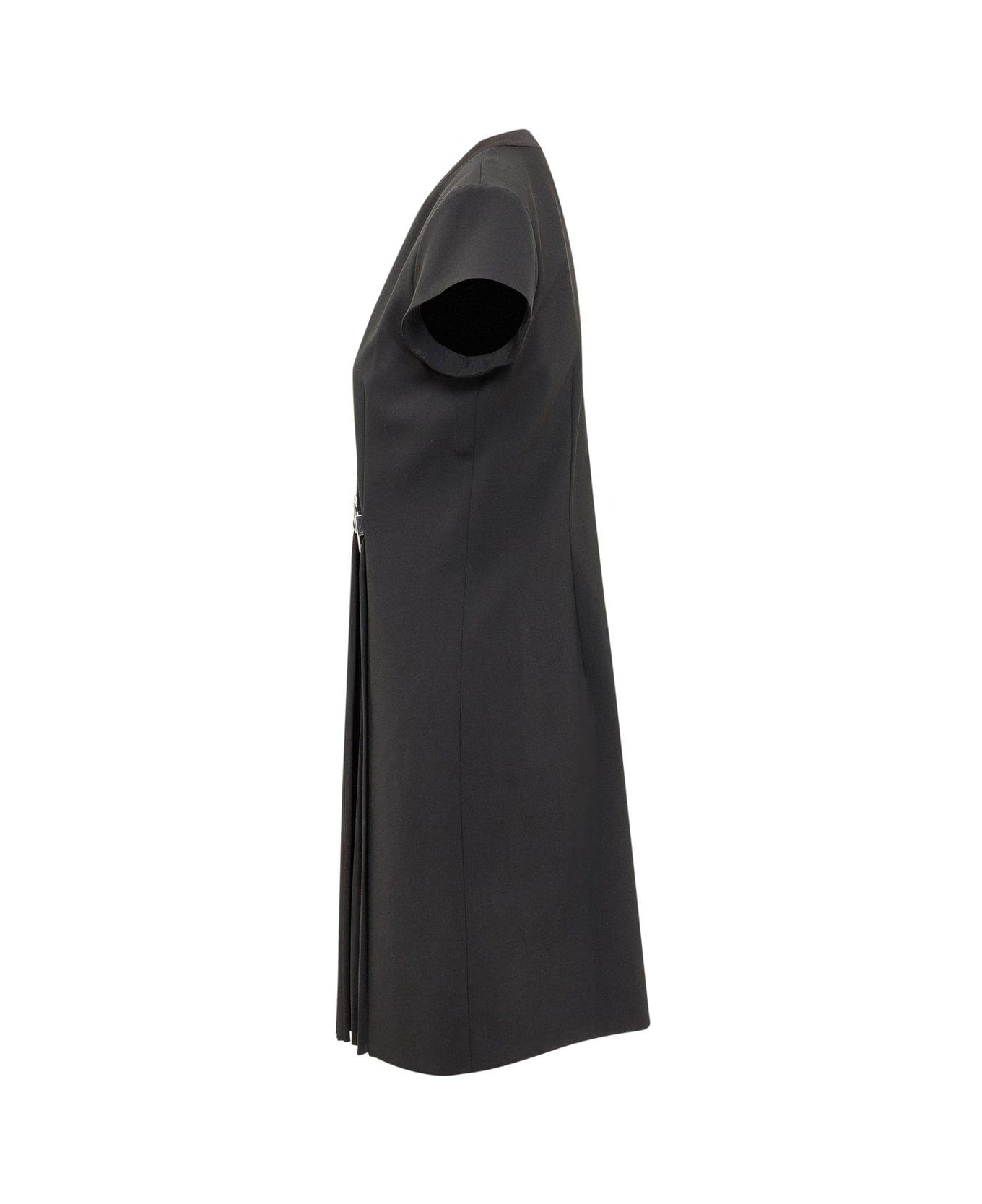 Givenchy U-lock Buckle Pleat Detail Dress - Black