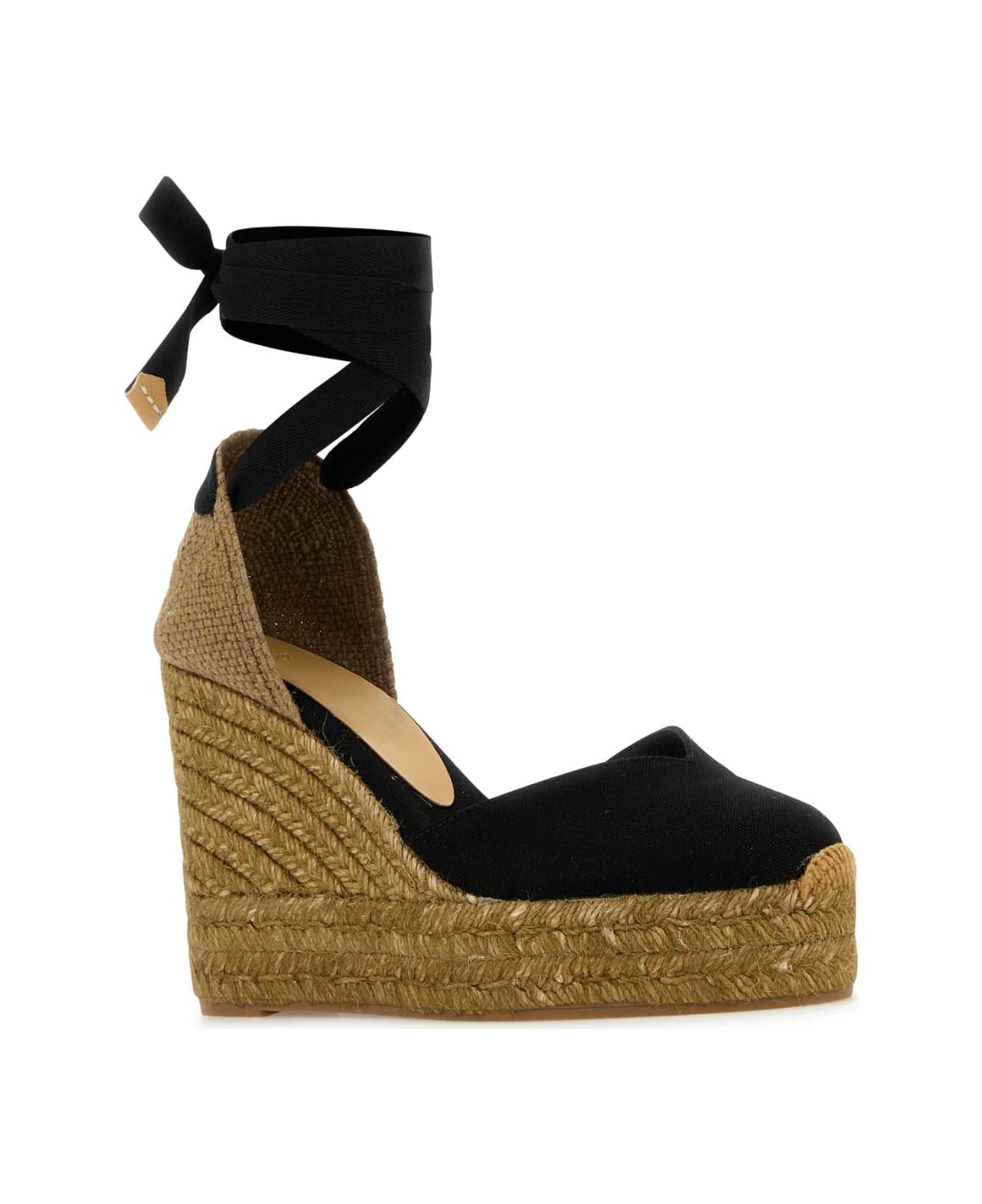 Castañer Black Canvas Chiara Wedges - NEGRO