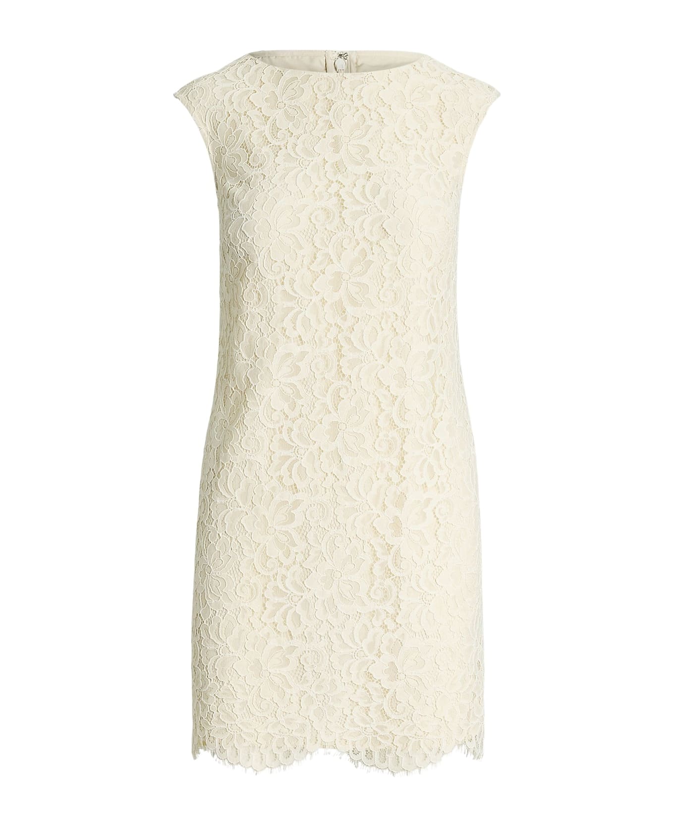 Ralph Lauren Vasberri Short Sleeve Day Dress - Mascarpone Cream