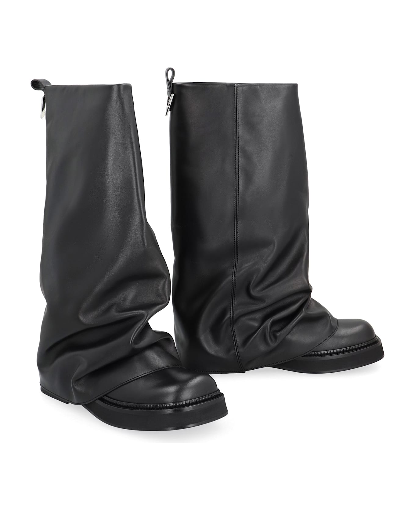 The Attico Robin Combat Leather Boots - black