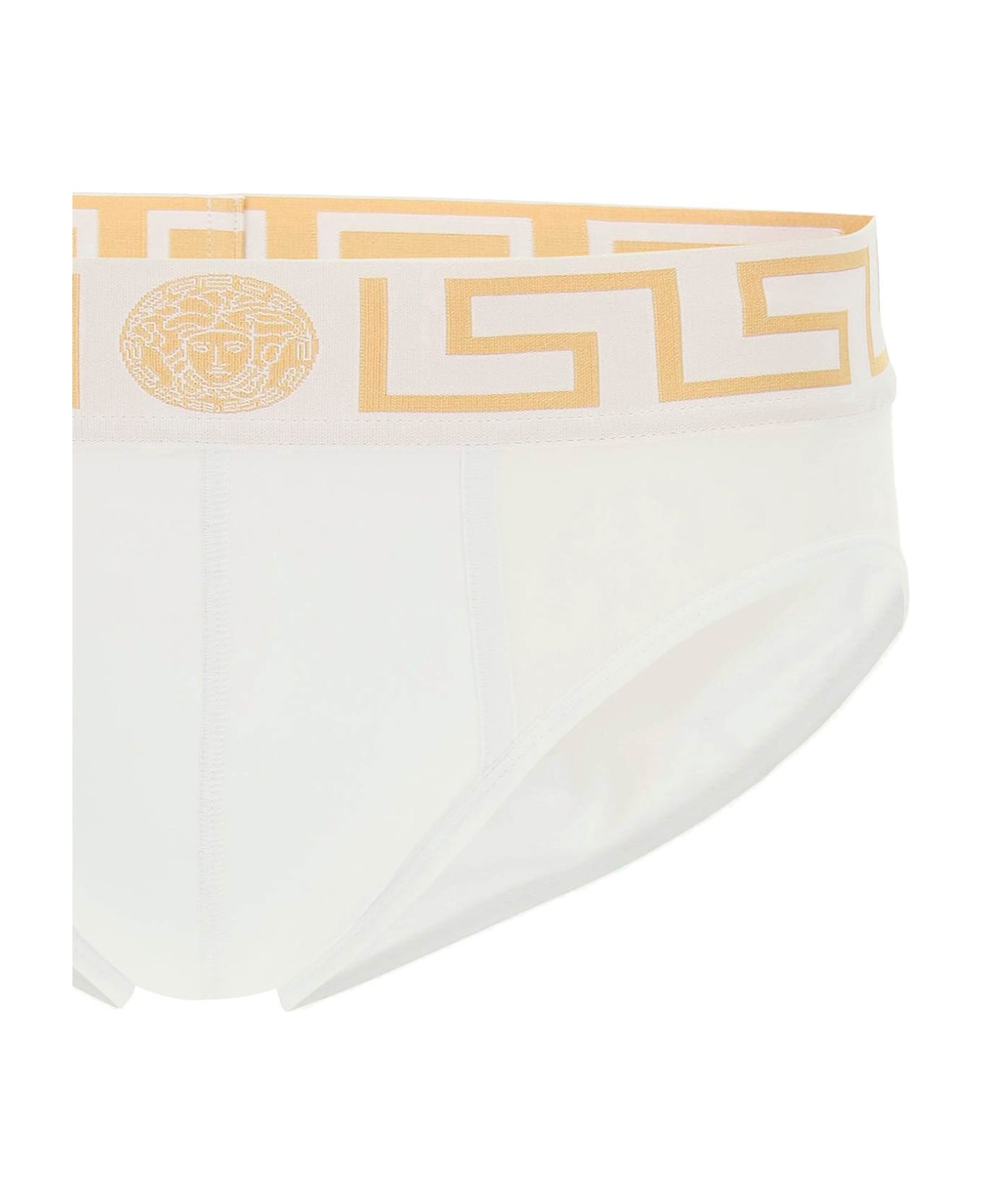 Versace Underwear Briefs Tri-pack - WHITE GREEK GOLD (White)