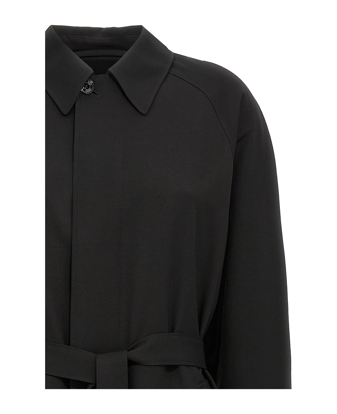 Lemaire Wool Trench Coat - Black  