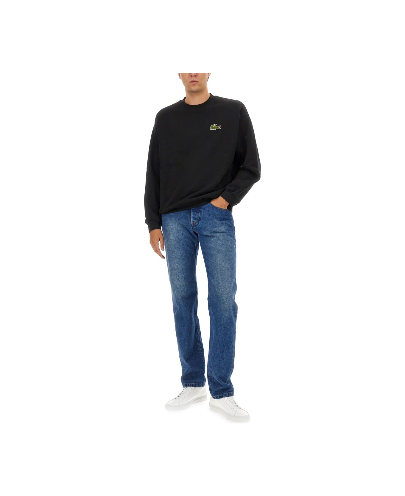 Lacoste Sweatshirt With Logo - BLACK