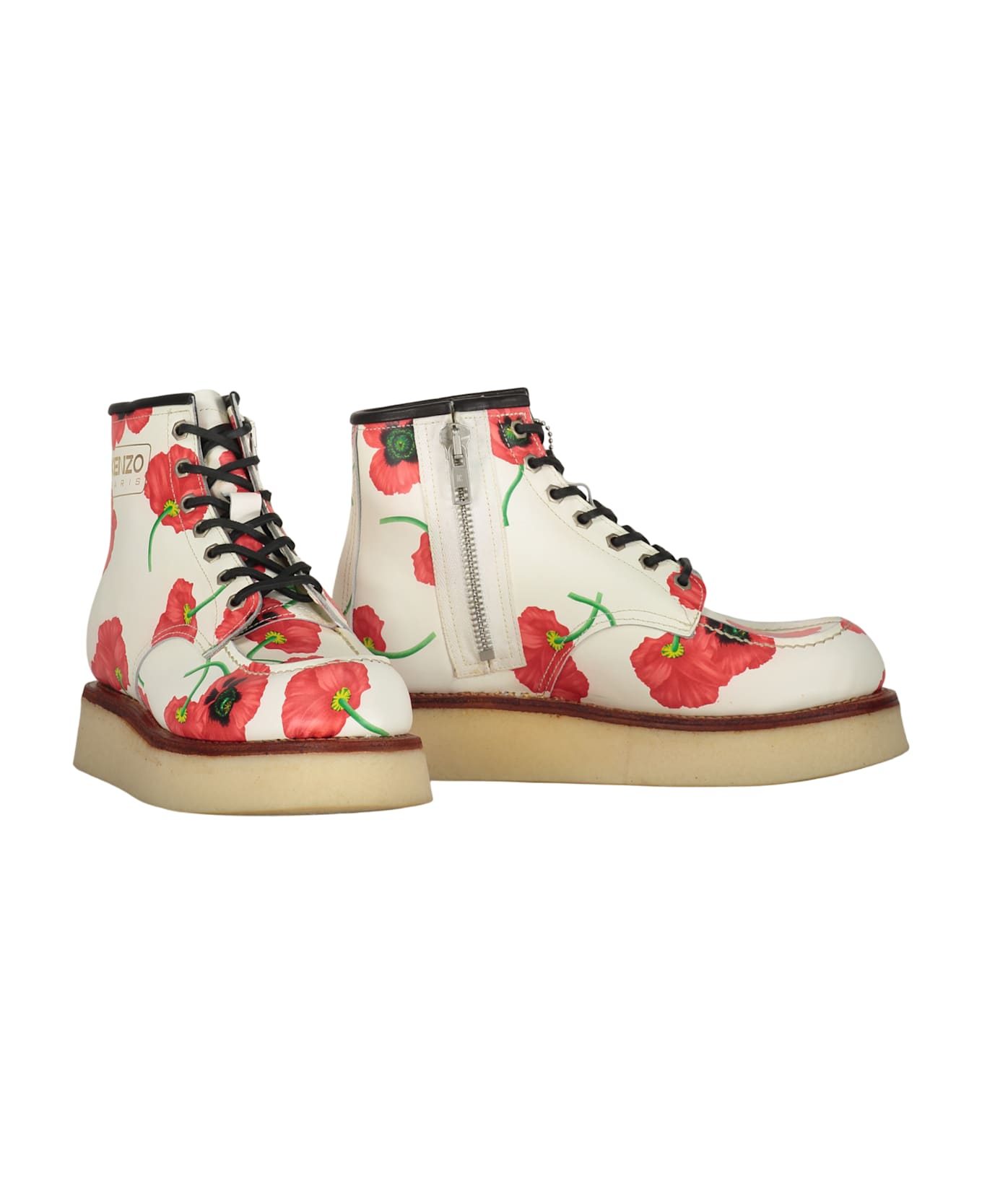 Kenzo Leather Ankle Boots - White