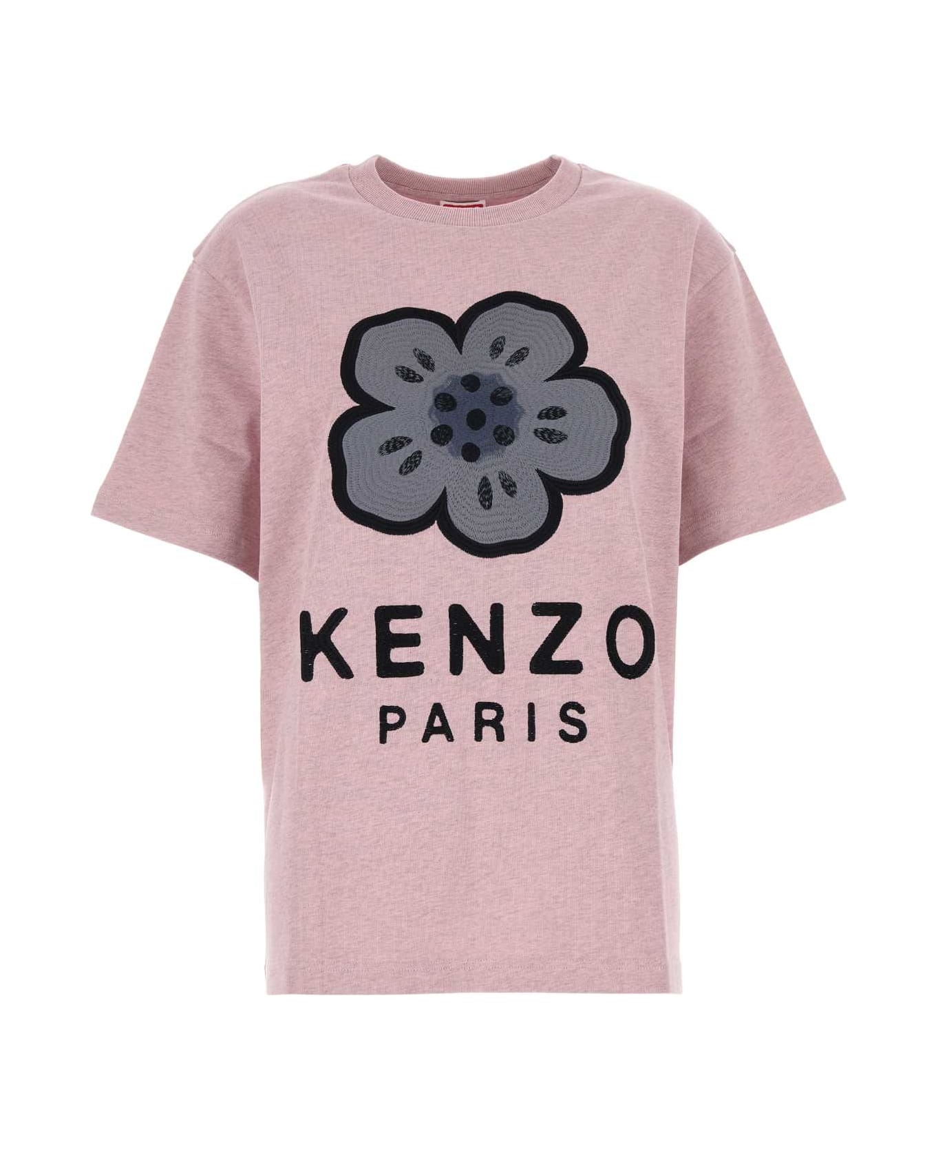 Kenzo Melange Pink Cotton Oversize T-shirt - ROSE