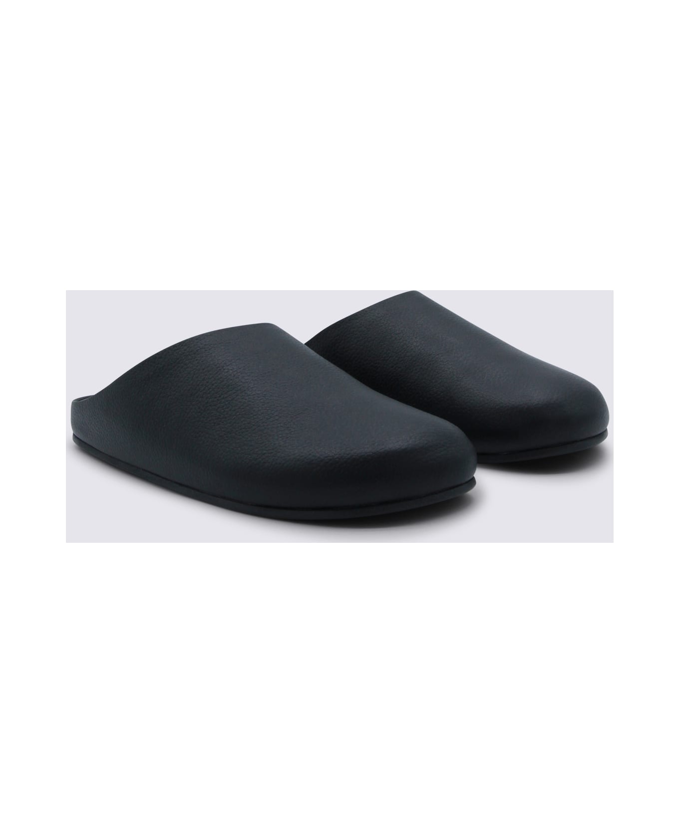 The Row Black Leather Flats - Black