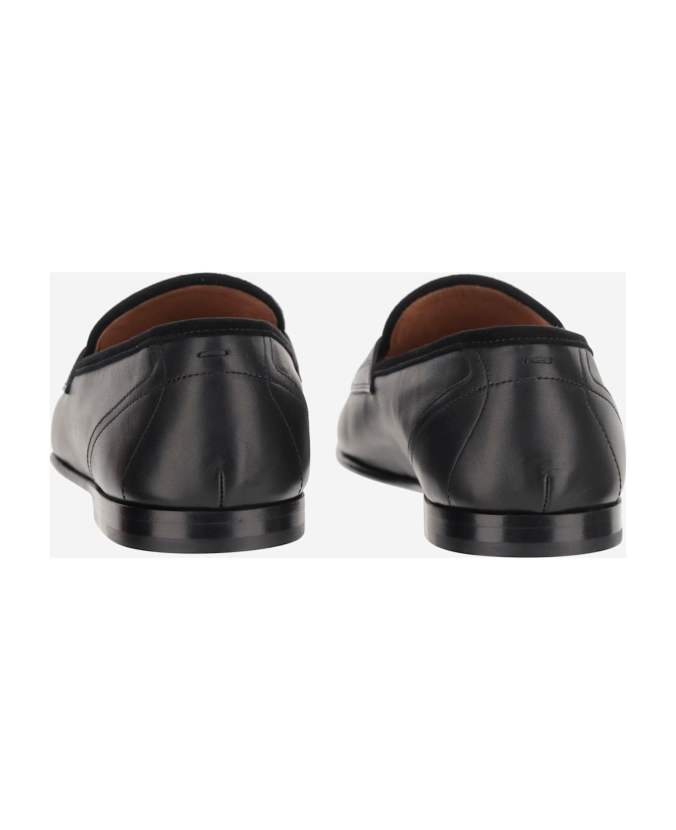 Dolce & Gabbana Dg Logo Leather Loafers - Black