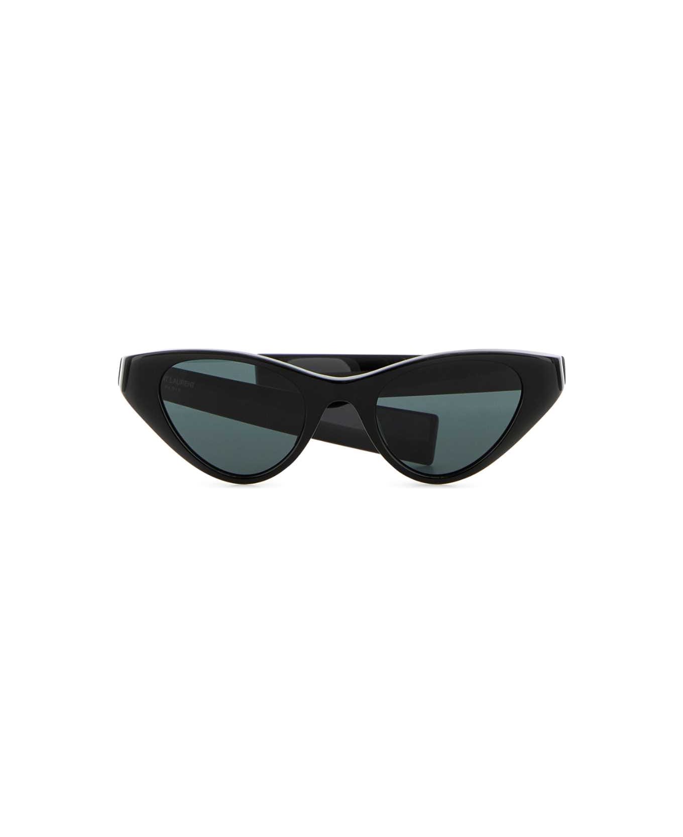 Saint Laurent Black Acetate Sl M144 Sunglasses - BLACKLIGHTGOLDBLACK