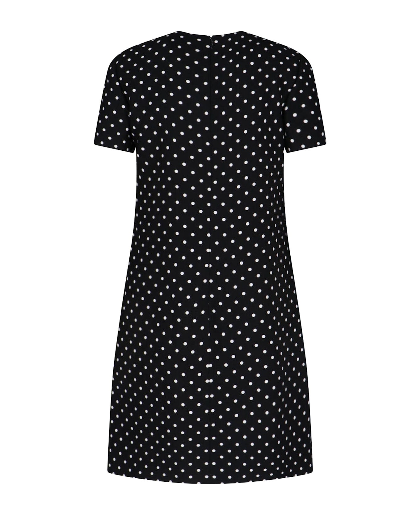Valentino Polka Dot Mini Dress With Bow - Black  