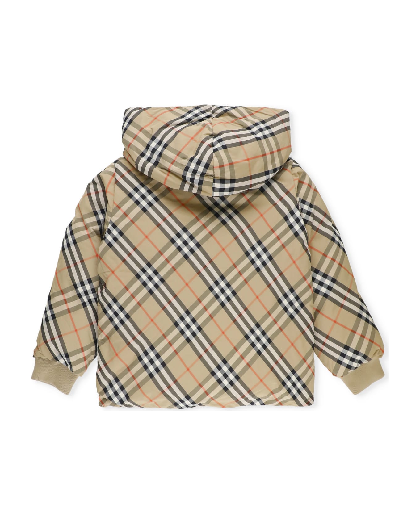 Burberry Check Down Jacket - NEUTRALS/BLACK