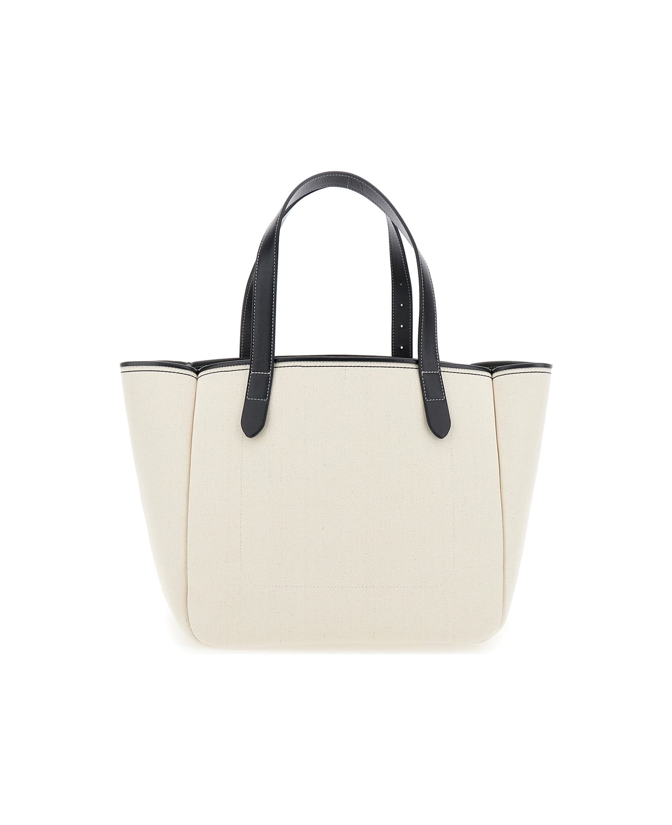 J.W. Anderson White Shopper With Jw Logo On The Front In Canvas And Leather Woman - White