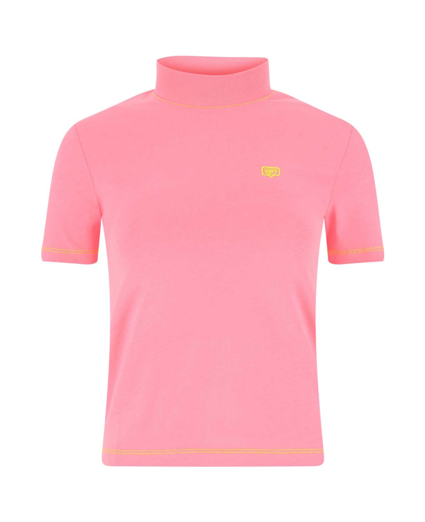 Chiara Ferragni Pink Cotton T-shirt - 414 ポロシャツ