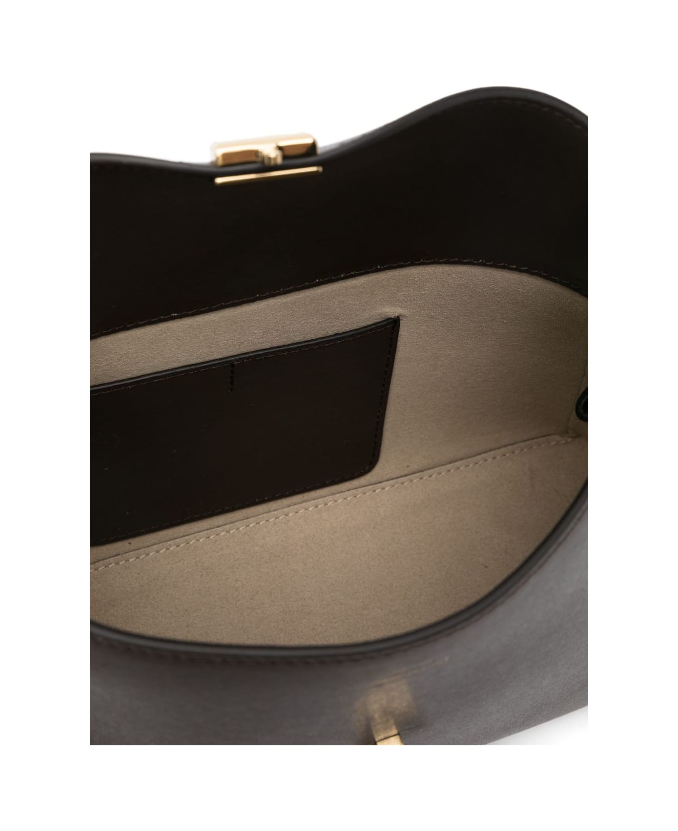 Totême T-lock Leather Clutch - Brown