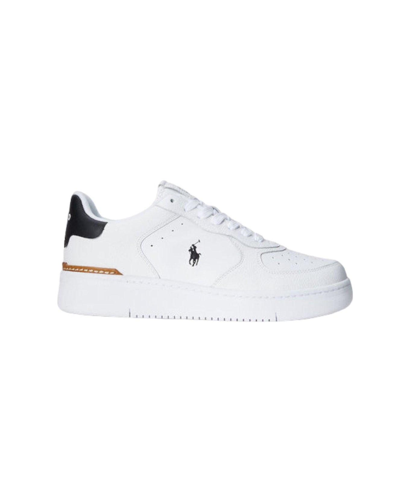Polo Ralph Lauren Logo Printed Low-top Sneakers - White/blue