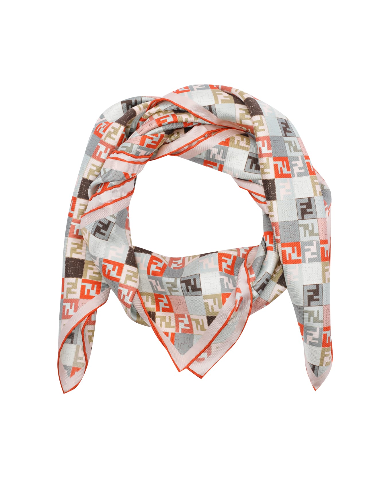 スカーフ Fendi Foulard Ff In Seta FF Foulard Silk Orange | Fendi