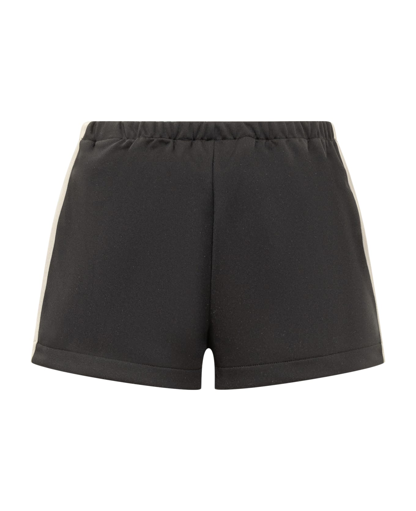 Palm Angels Black Polyester Sporty Shorts - BLACK OFF WHITE
